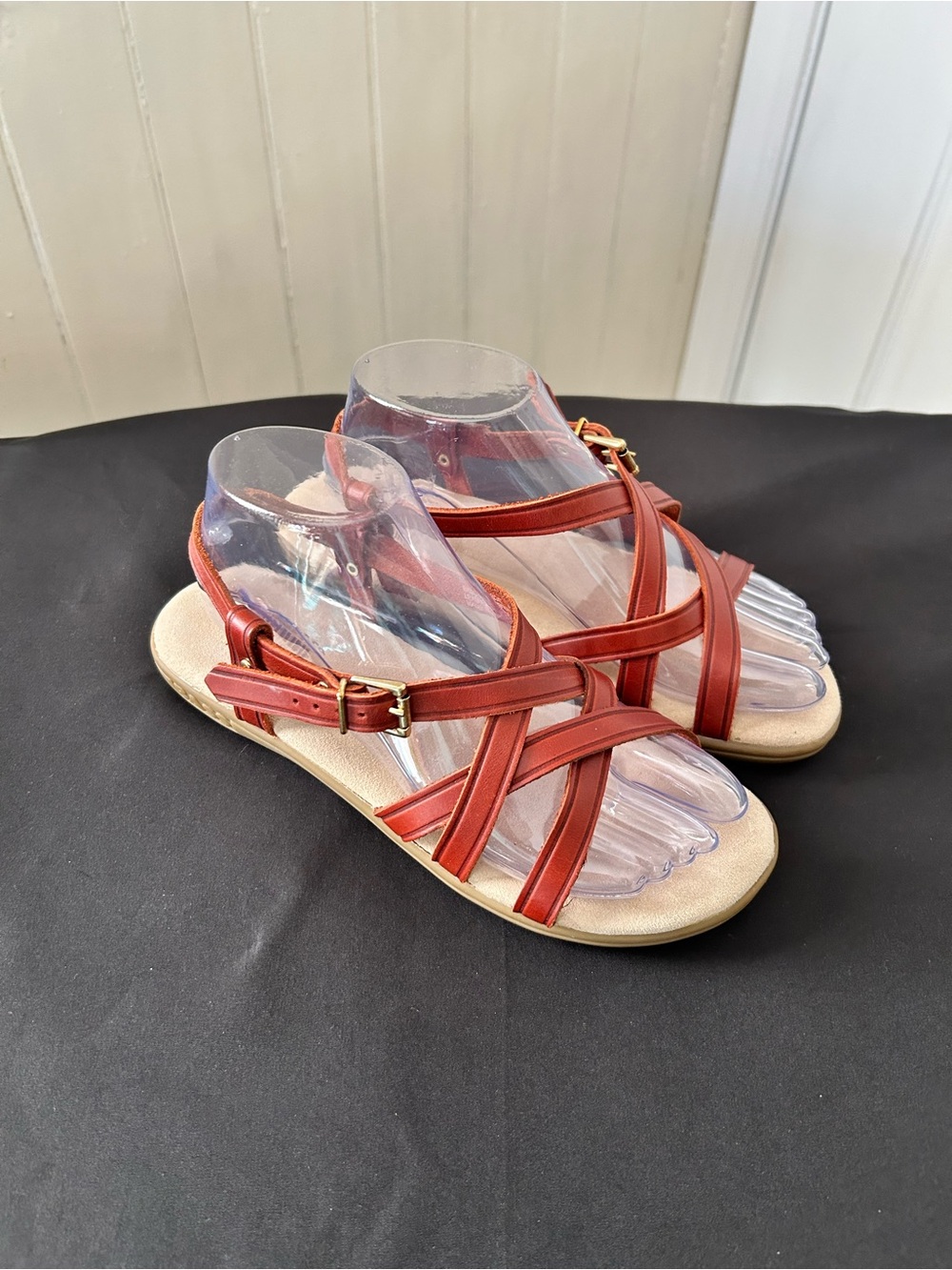 GH Bass Sunjuns Margie Leather Strappy Sandals Size 7.5 M Vintage Y2K NWOT